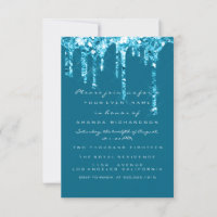  Drips Blue Teal Glitter Bridal Sweet 16th