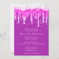 Drips Glitter Bridal Wedding Blue Pink Fuchsia
