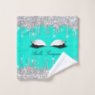 Drips Glitter Effect Water Lashes Hello  Beauty Bath Towel Set