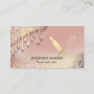 Drips glittery modern body butter product business card