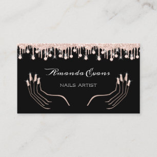 Drips Rose Manicure Nails Artist Appointment Card
