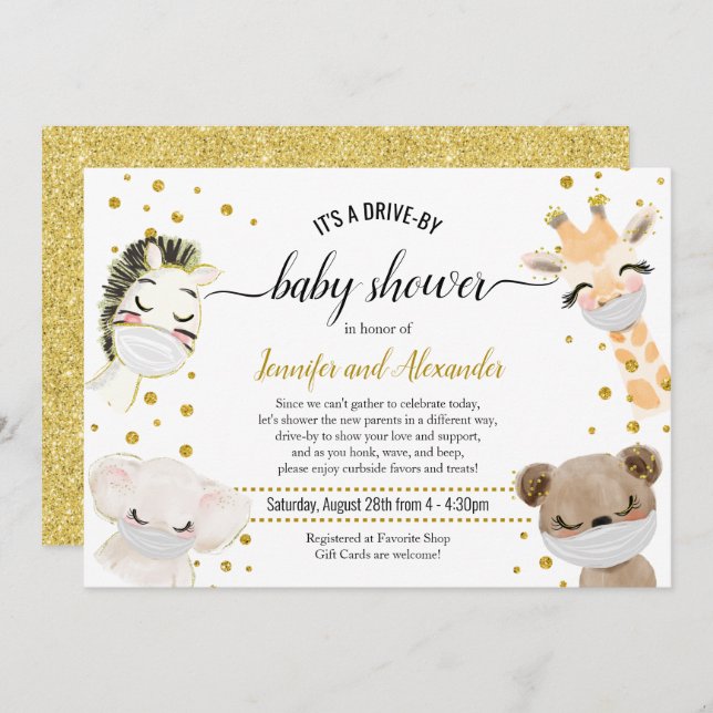Drive-by Baby Shower Invitation (Front/Back)