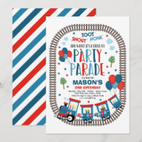 Drive By Birthday Parade Invite Choo Choo Train