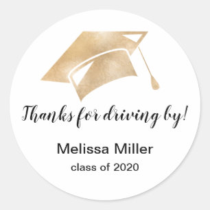drive by graduation class 2020 quarantine classic round sticker