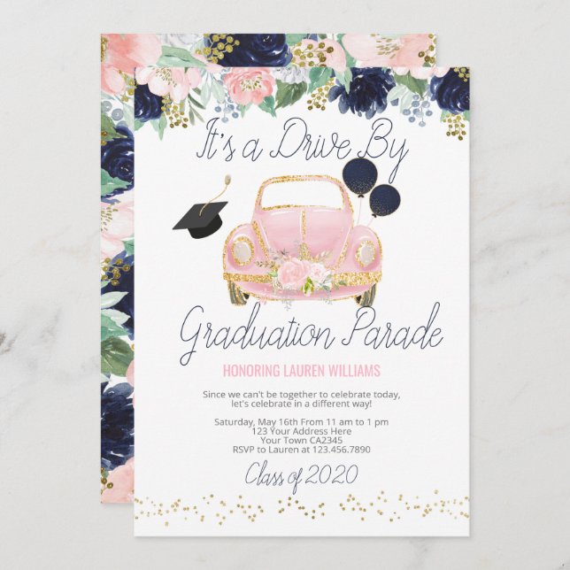 Drive By Graduation Parade Invitation (Front/Back)
