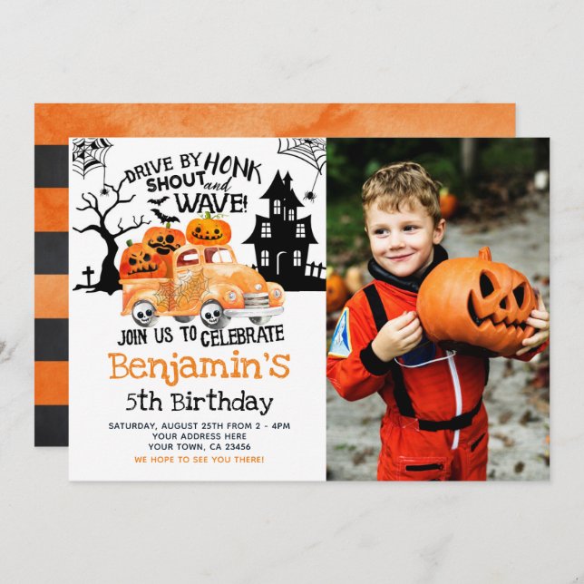 Drive by Halloween Invitation (Front/Back)