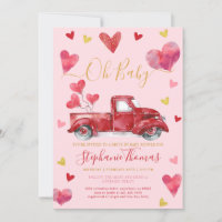 Drive By Pink Valentine Baby Shower with Hearts