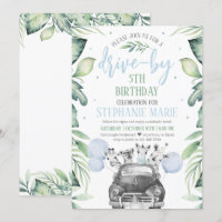 Drive By Safari Birthday Parade Invitation