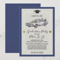 Drive By Virtual Male Graduation Party Invitation