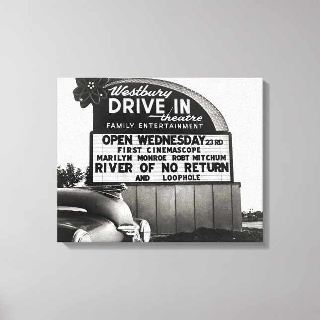 Drive-In Theatre, 1954 Canvas Print (Front)