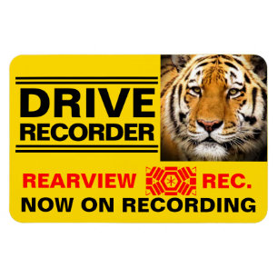 DRIVE RECORDER Warning Plate(Tiger) Magnet