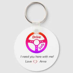 Drive Safe Personalised Keychain
