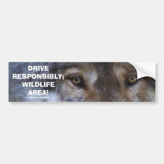 DRIVE SAFE WILDLIFE GREY WOLF Bumper Sticker