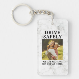 Drive Safe With Family Photo for Husband Dad  Key Ring