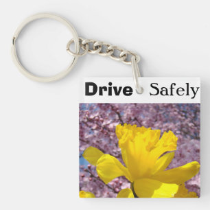 Drive Safely keychains Personalised Daffodils