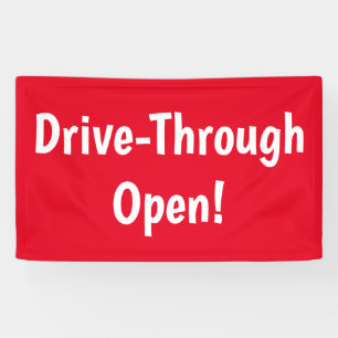 Drive-Through Open! Business Banner