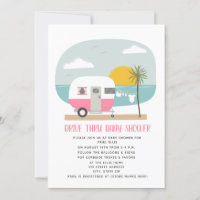 Drive Thru Baby Shower Pink Beach Camper