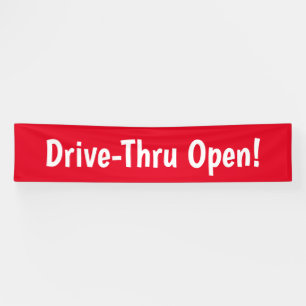 Drive-Thru Open! Business Banner