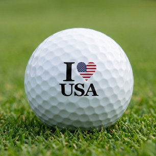 Drive with Pride: "I ❤️ USA" Golf Balls