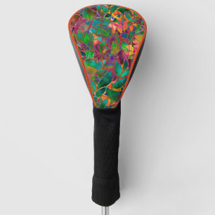 Driver Cover Floral Abstract Stained Glass