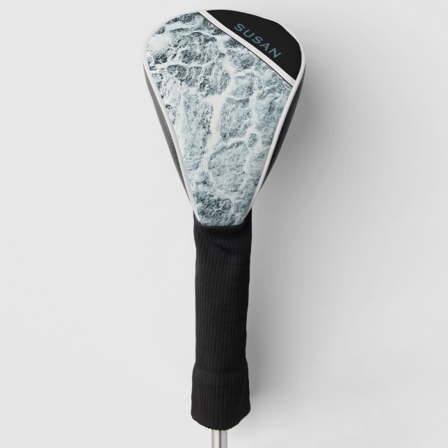 Driver Cover "Wood White-Turquoise" (Front)