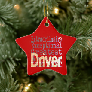 Driver Extraordinaire Ceramic Tree Decoration
