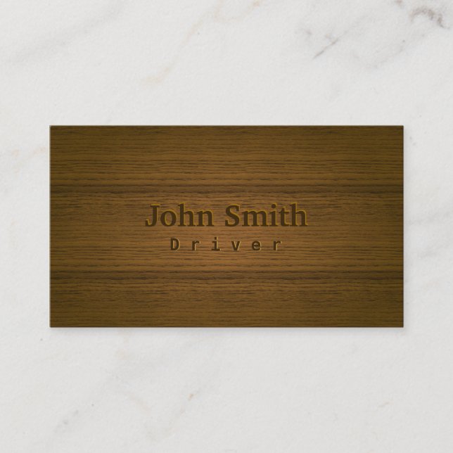 Driver Faux Wood Embossing Business Card (Front)