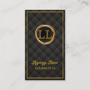 Driver Gold Initial Logo Monogram Custom Business Card