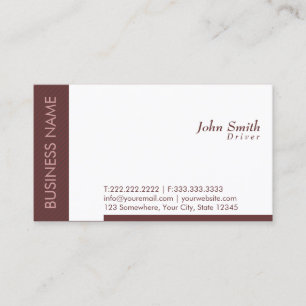 Driver Modern Brown Border Business Card