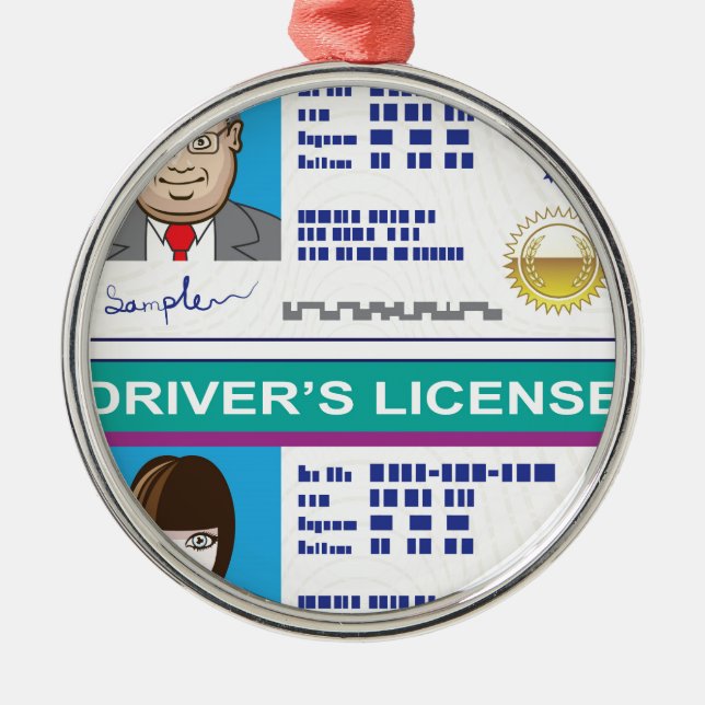 Driver's License Metal Tree Decoration (Front)