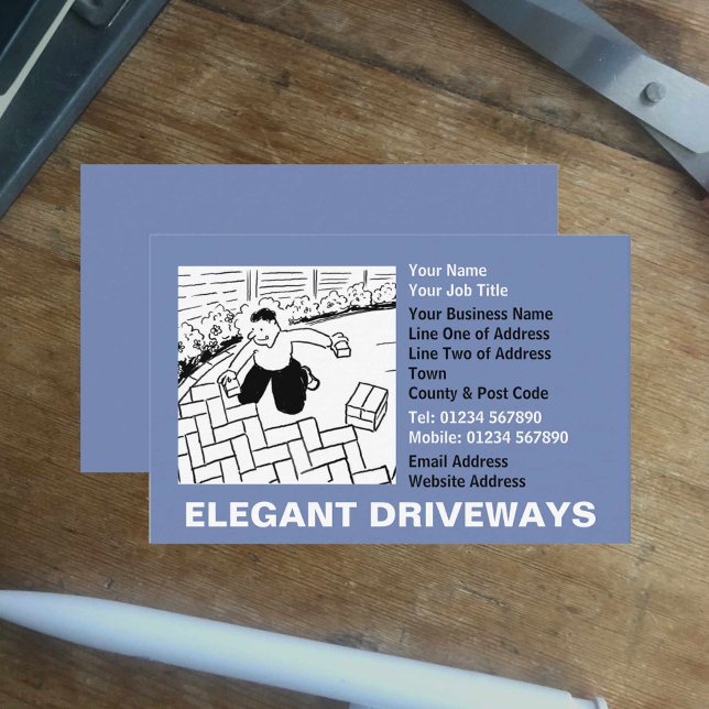 Driveways Contractor Cartoon Business Card (Creator Uploaded)