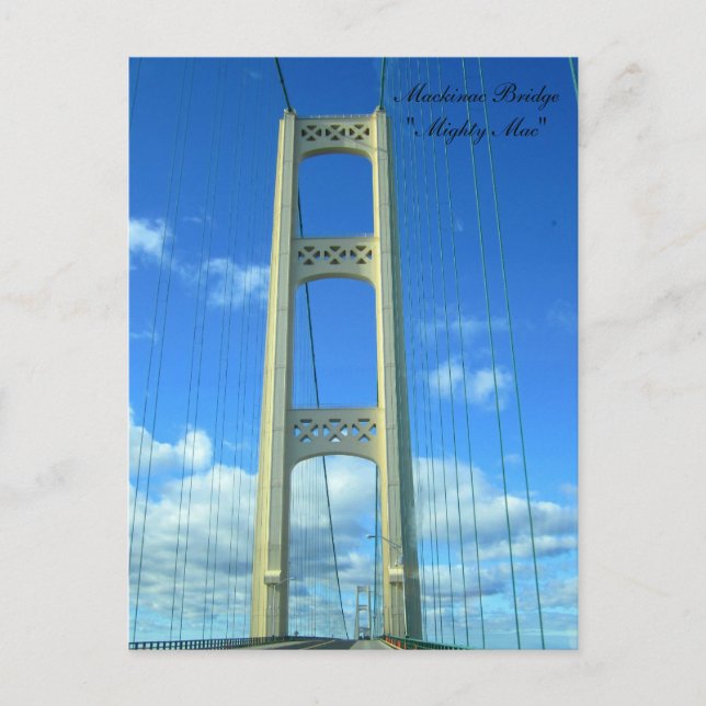 Driving Across the Mackinac Bridge Postcard (Front)