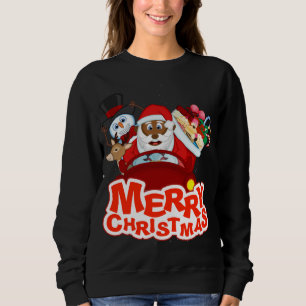 Driving Black Merry Christmas Santa, Snowman, And Sweatshirt