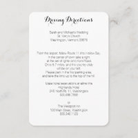 Driving Directions Wedding Enclosure Cards