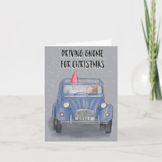Driving Gnome for Christmas Card