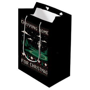 Driving Home For Christmas Golf Funny Ugly Xmas Medium Gift Bag