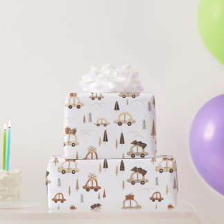 Driving home for christmas pattern wrapping paper