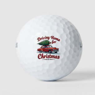 Driving Home For Christmas Truck Xmas Tree  Golf Balls