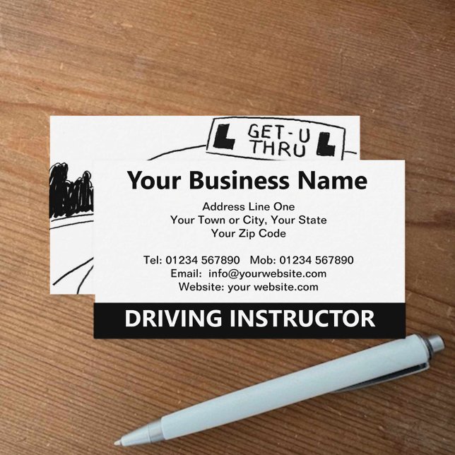Driving Instructor Cartoon Business Card (Creator Uploaded)