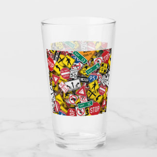 Driving Instructor Fun Road Sign Collage Glass