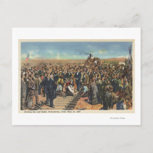 Driving Last Spike - Railroad Track Postcard