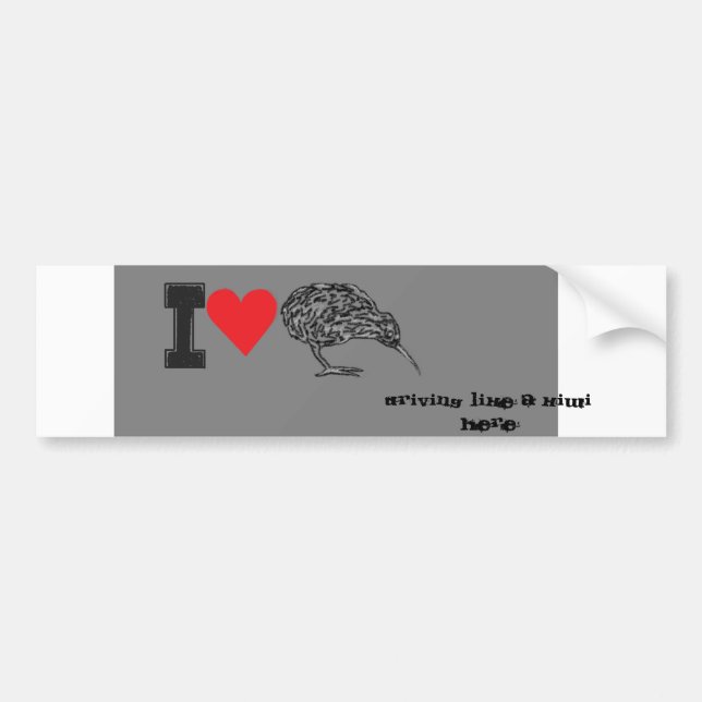 driving like a kiwi complete bumper sticker (Front)