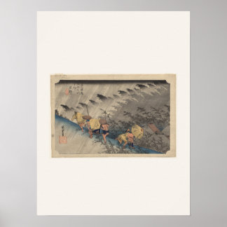 Driving Rain at Shono by Hiroshige - Poster