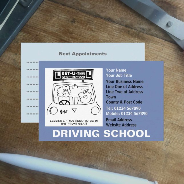 Driving School Appointments Business Card (Creator Uploaded)
