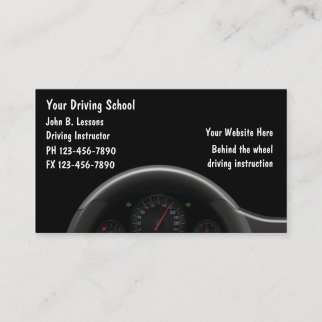 Driving School Business Cards (Front)