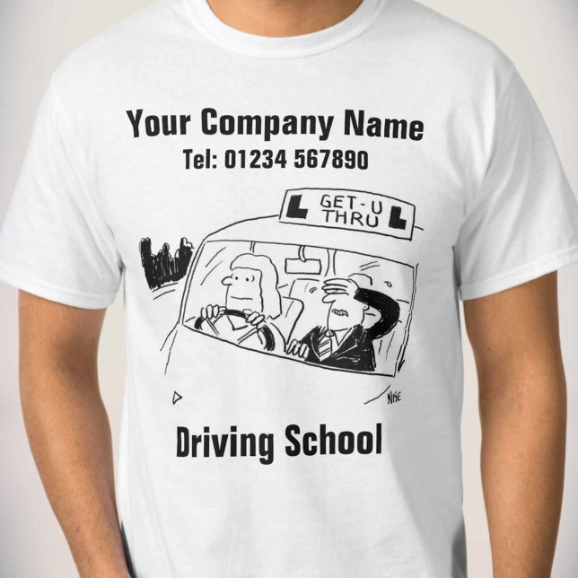 Driving School Cartoon to Personalise T-Shirt (Creator Uploaded)