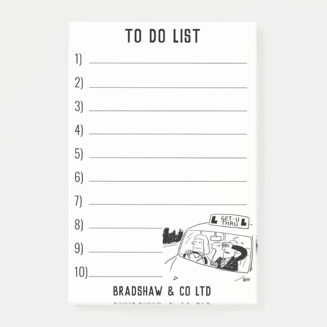 Driving School Driving Instructor to Personalise Post-it Notes (Front)