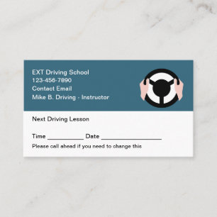 Driving School Next Appointment Cards