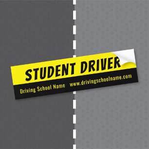 Driving School Warning Bumper Sticker with URL