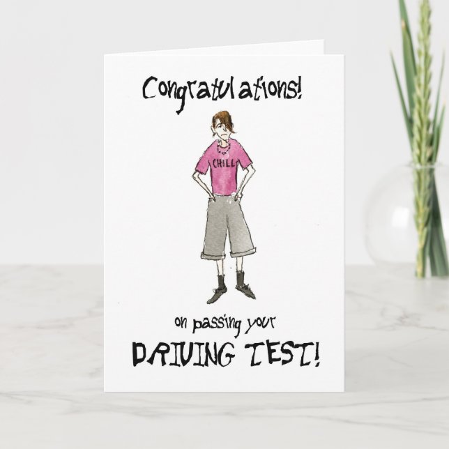 Driving Test Congratulations Card for Boy (Front)